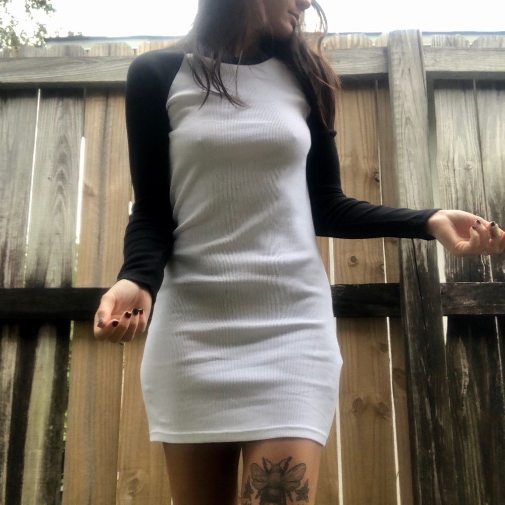 Knit baseball t-shirt dress